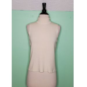 Bloomingdale's Ivory Mockneck Sleeveless Top
